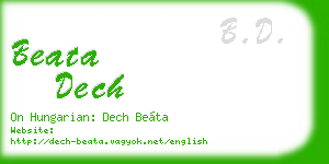 beata dech business card
